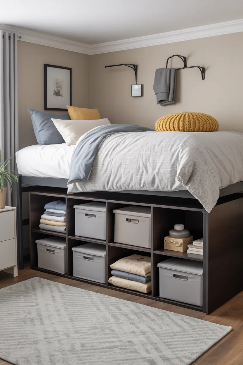 Use Bed Risers to Add Under-Bed Storage for Bulky Items