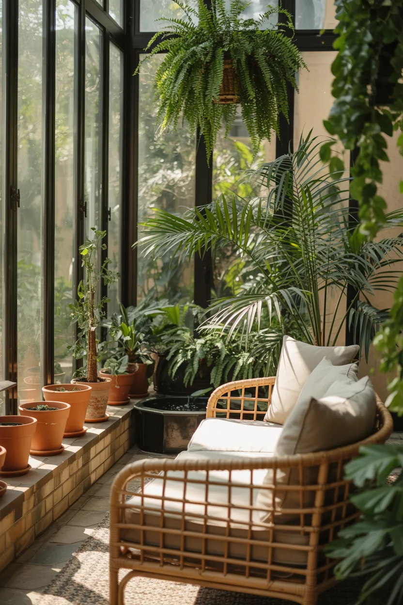 Sunroom Design Ideas Botanical Garden Sunroom With Floor-to-Ceiling Greenery