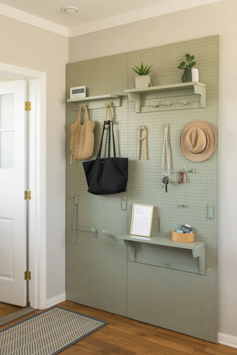 Position a Pegboard Divider for a Functional Entry Wall