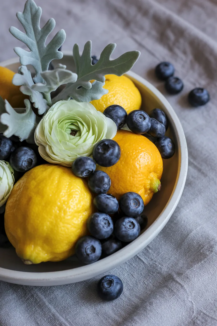 Lemon and Blueberry Tablescape Bowl