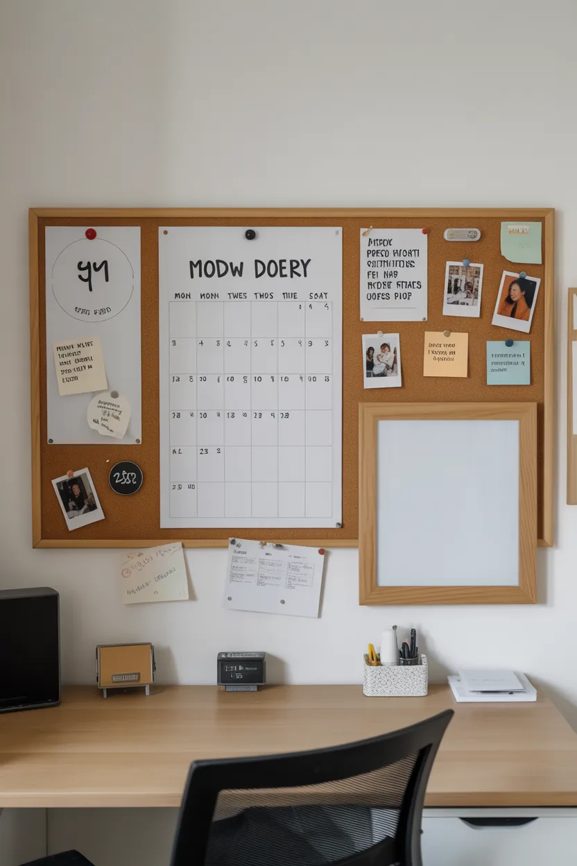 Create a Command Center Wall with a Cork Board and Calendar