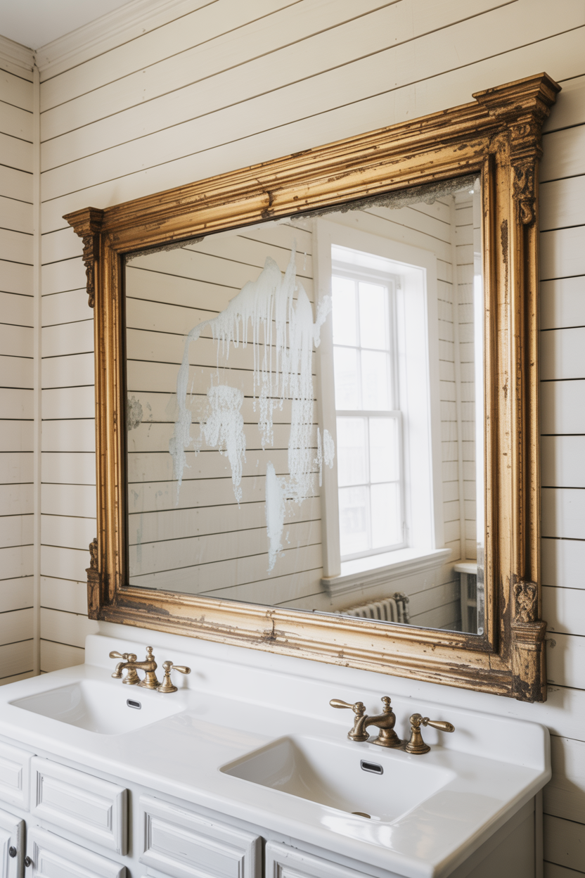 Antique Mirror Above Vanity
