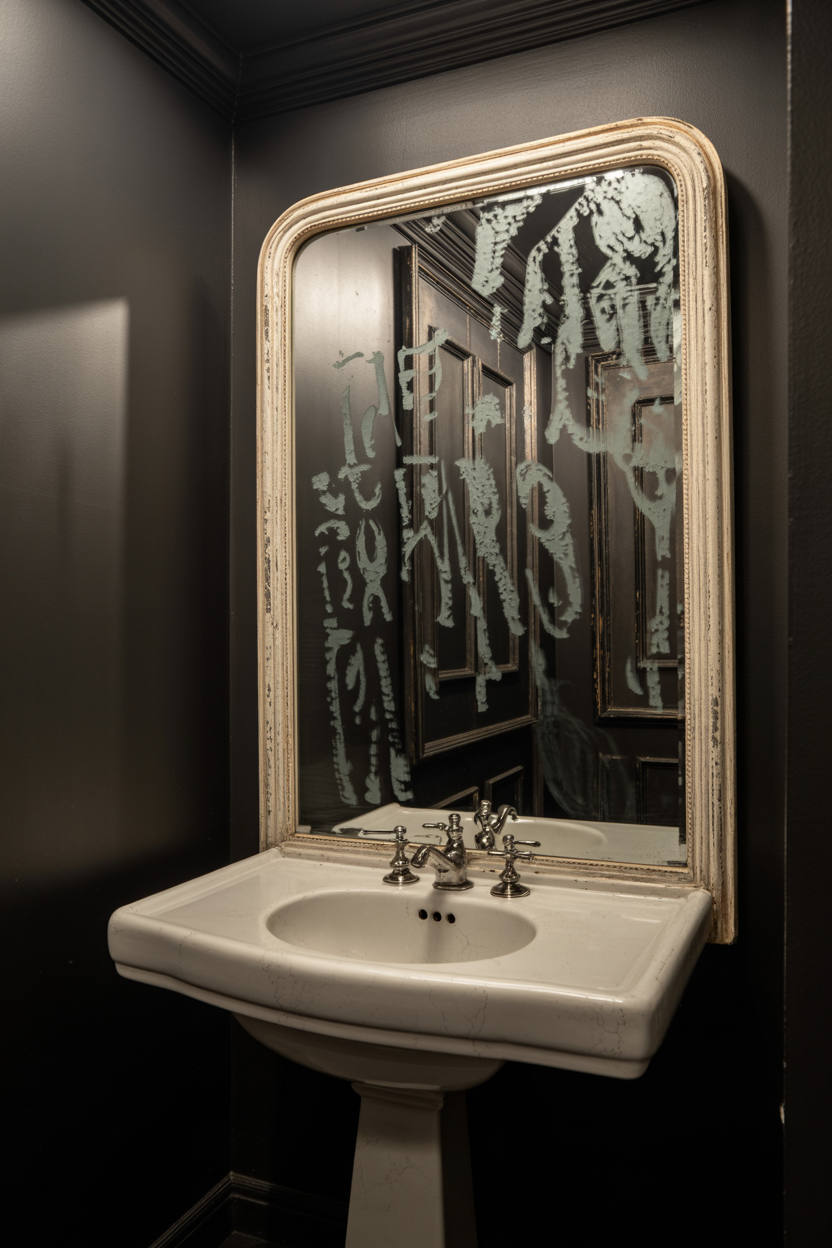 Antique Mirror as Statement Wall