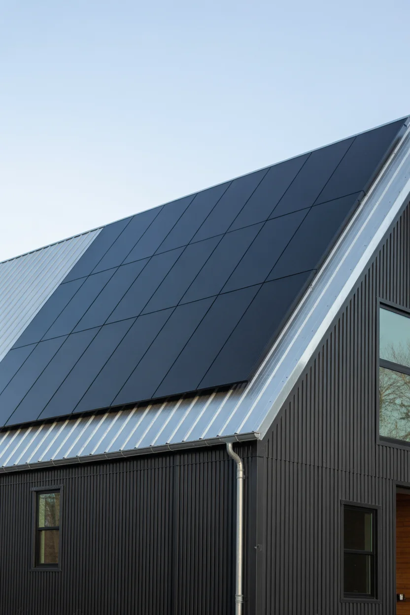  Barndominium With Solar Panel Integrated Roof