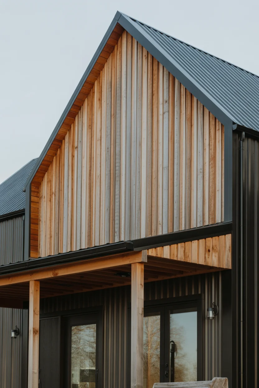 Barndominium With Vertical Cedar Cladding Panels