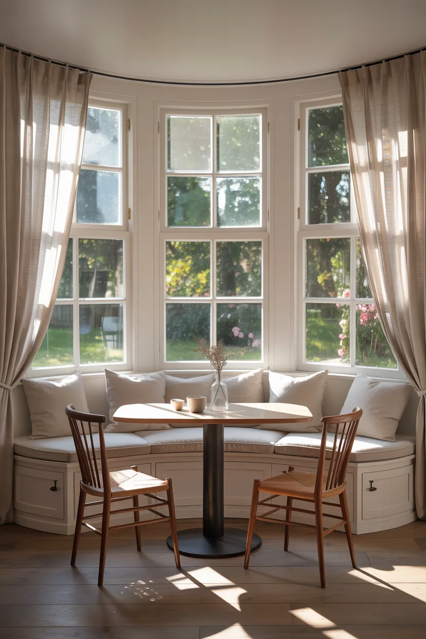 Bay Window Dining Nook With Window Seat Storage