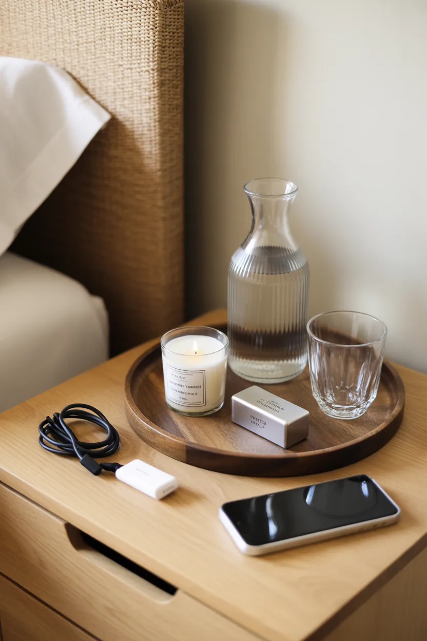 Bedside Essentials Tray for Overnight Guests