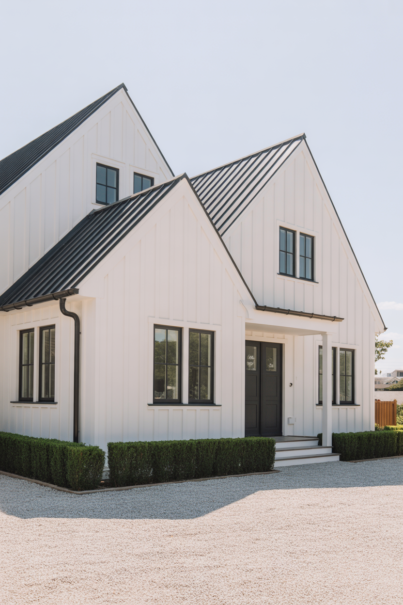 Black and White Contrast Leads the Most Graphic Exterior House Color Trends