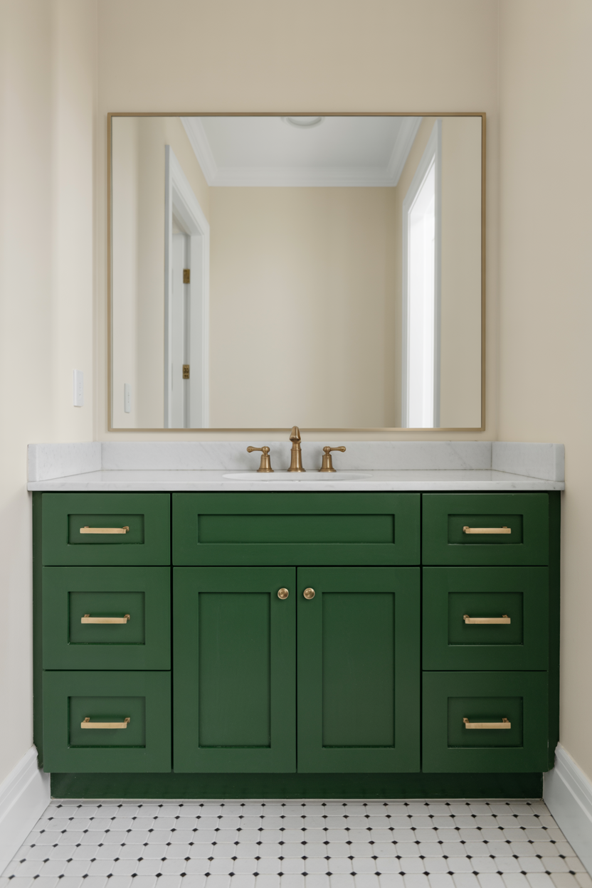 Bold Color on Vanity Only