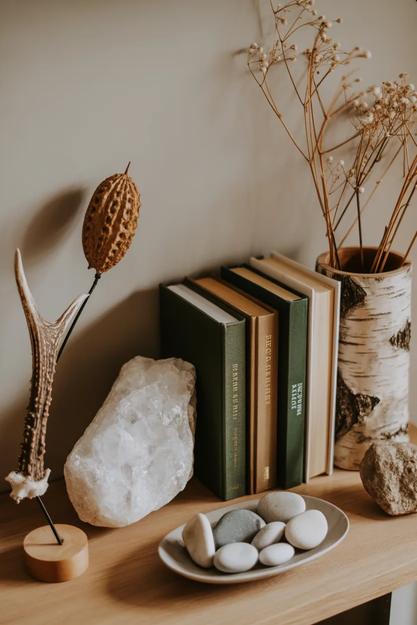 Bookshelf Styling With Nature-Found Objects