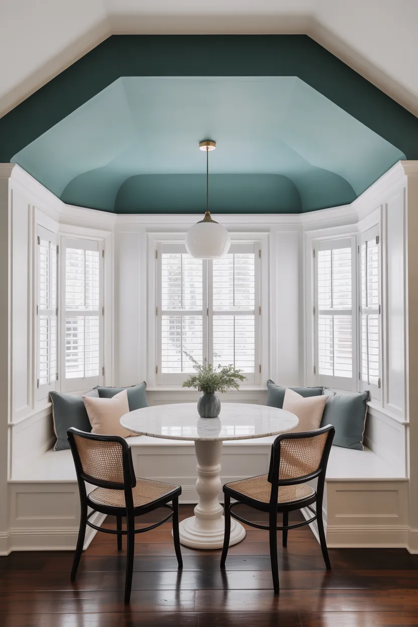  Breakfast Nook With Painted Ceiling for Drama
