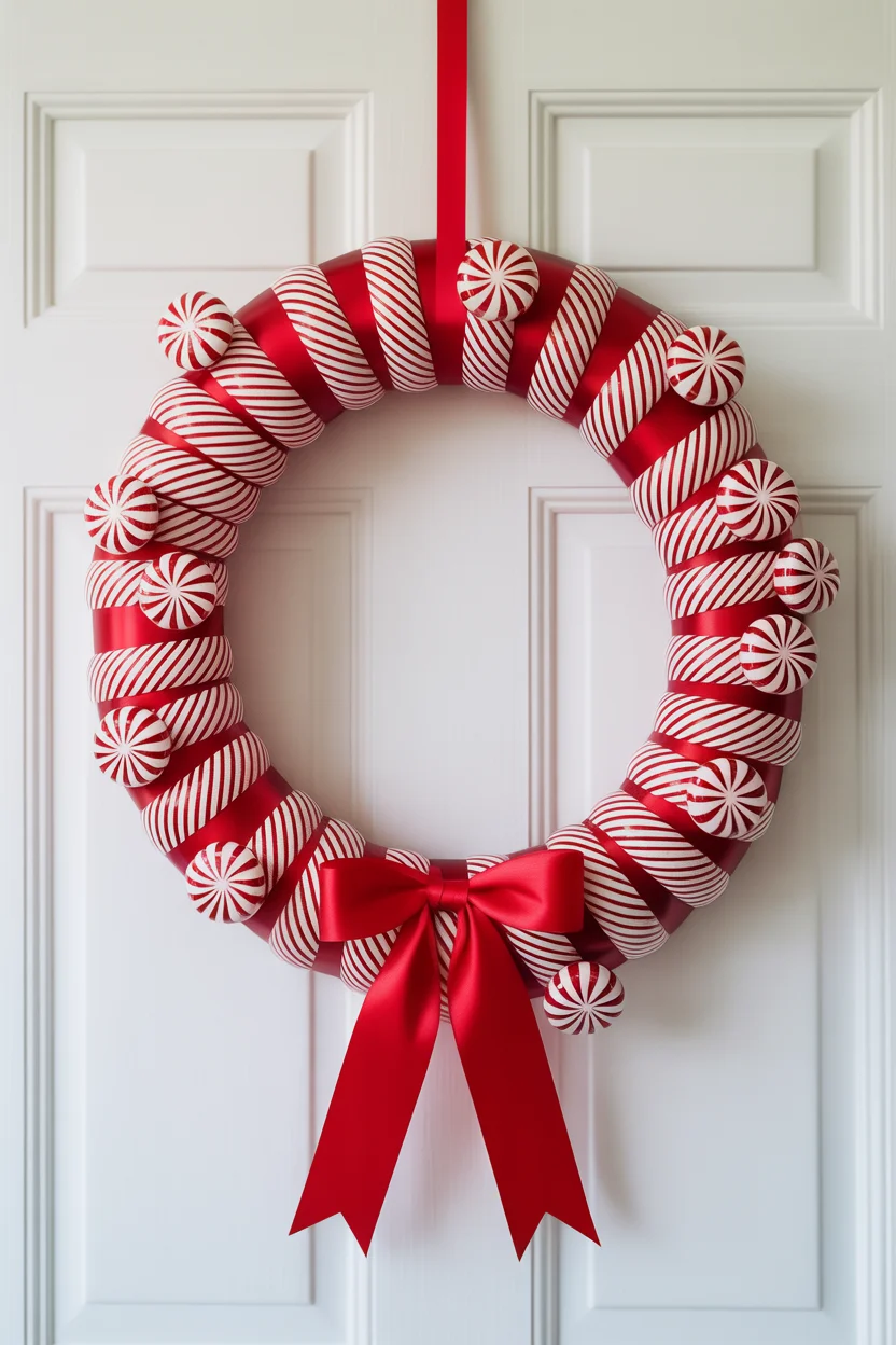 Candy Cane Striped Wreath