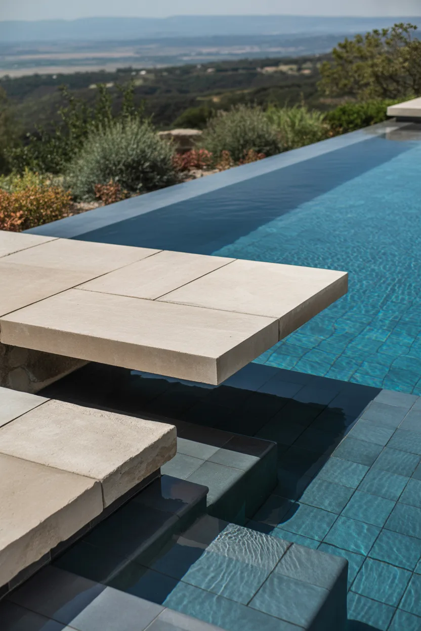 Cantilevered Limestone With Infinity Edge Detail