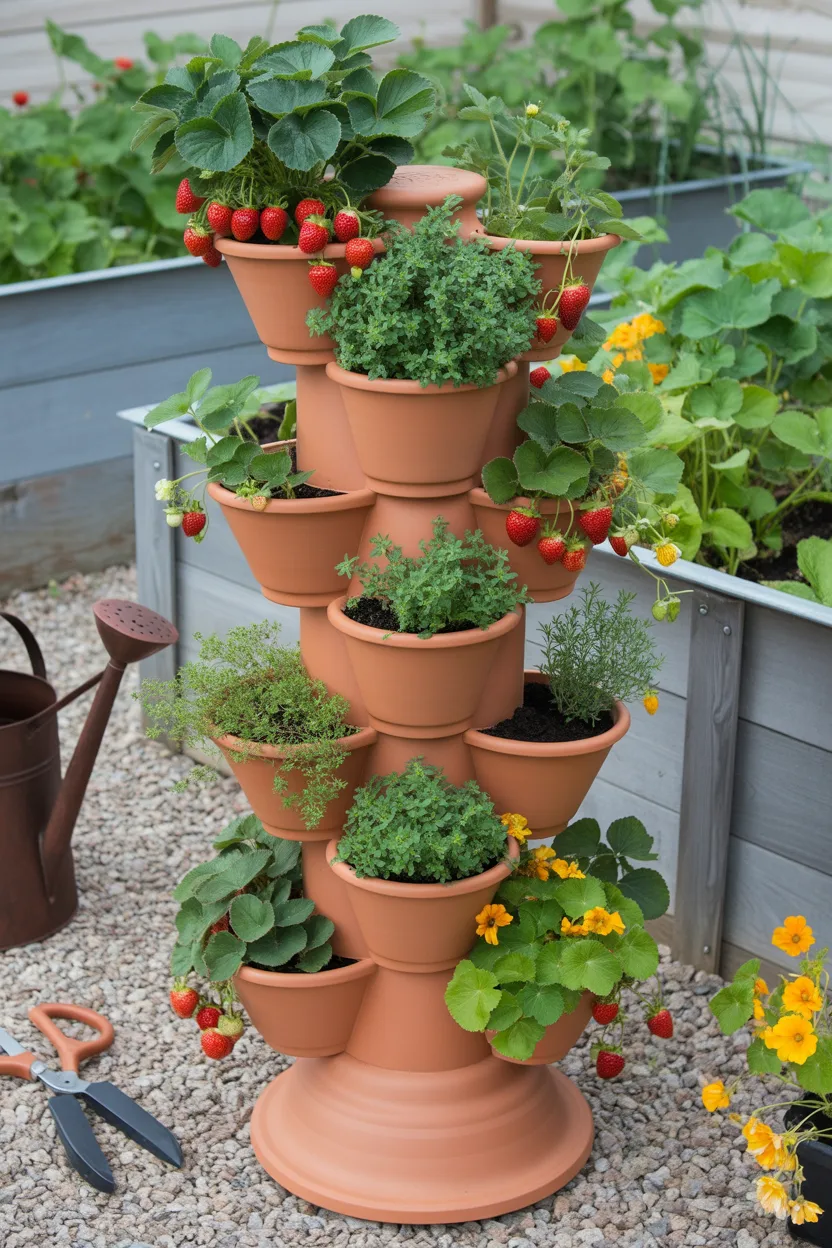 Cascading Tiered Strawberry Tower Planter