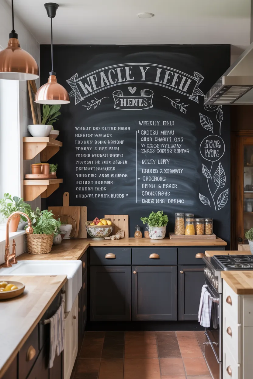 Chalkboard Wall in the Kitchen for Functional Farmhouse Style