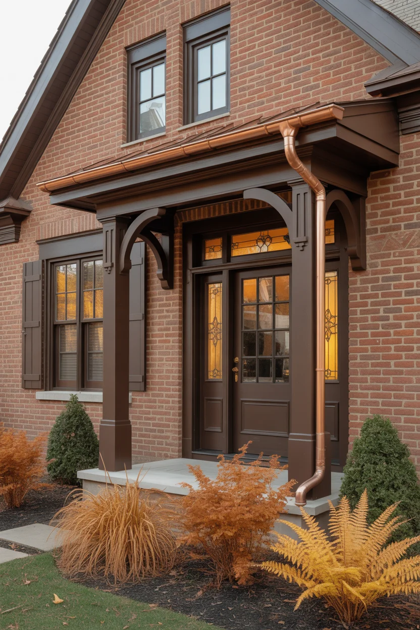 Chocolate Brown Trim With Amber and Gold Accents