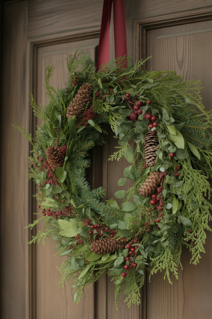 Classic Fresh Evergreen Christmas Wreath