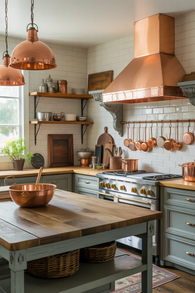 Copper Accents and Accessories Throughout the Kitchen