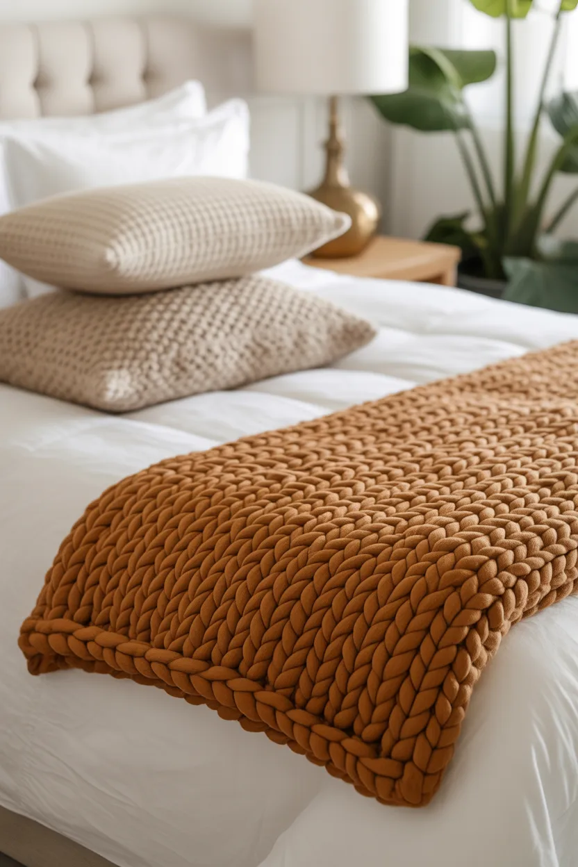 Cozy Throw Blanket at the Foot of the Bed