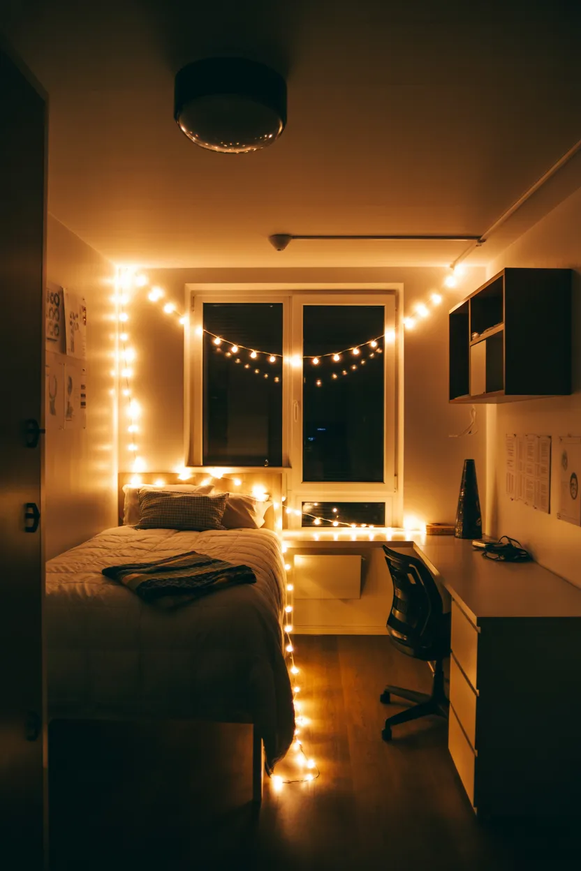 Hang String Lights to Add Warmth and Ambiance at Night