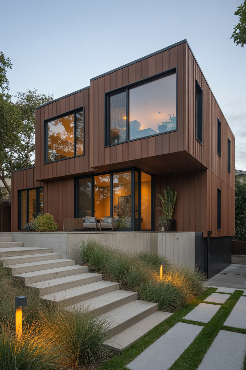 Dark Bronze and Brown Tones Enter 2026 Exterior House Color Trends Boldly