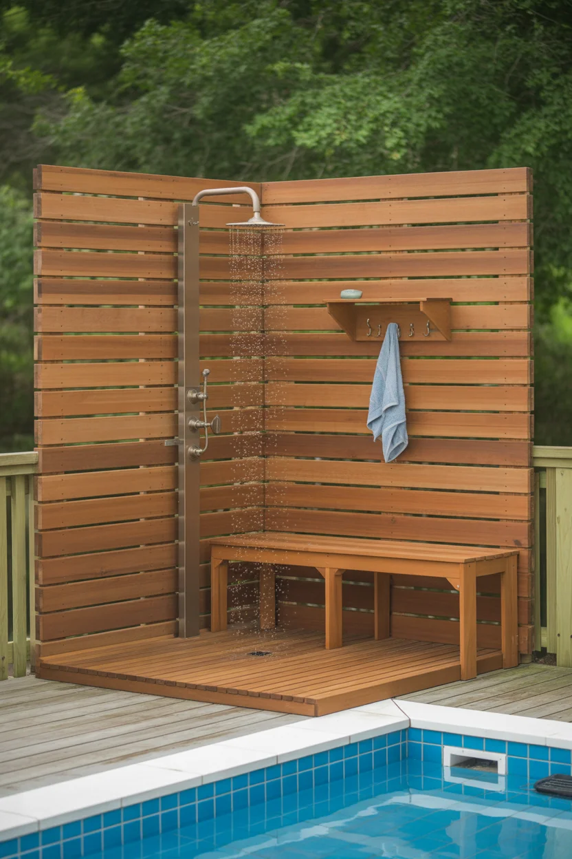 Deck With Outdoor Shower and Changing Area