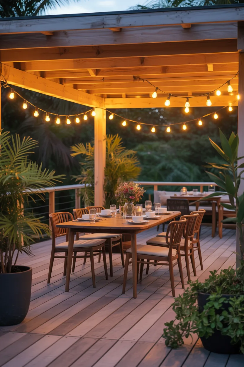  Deck With Overhead String Lights as a Design Feature