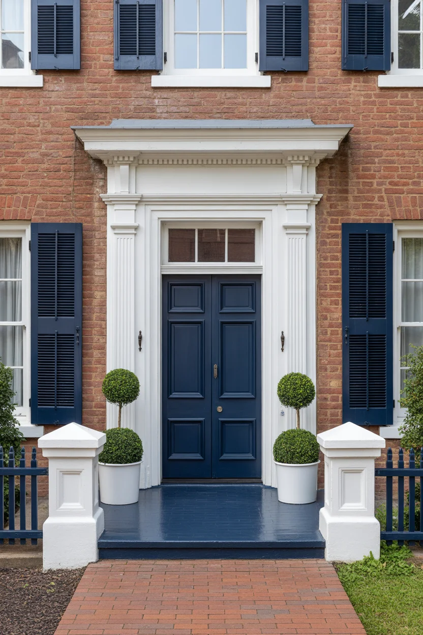 Deep Navy Blue Trim With Crisp White Accents