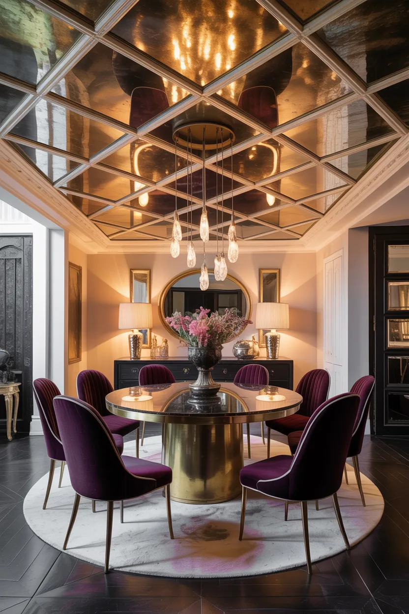 Dining Room With Antique Mirrored Ceiling Tiles
Elegant Dining Room Ideas