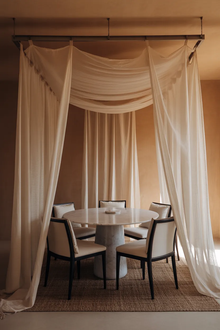 Dining Room With Canopy Structure Over the Table