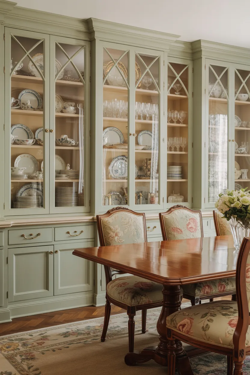 Dining Room With Custom Built-In China Cabinet