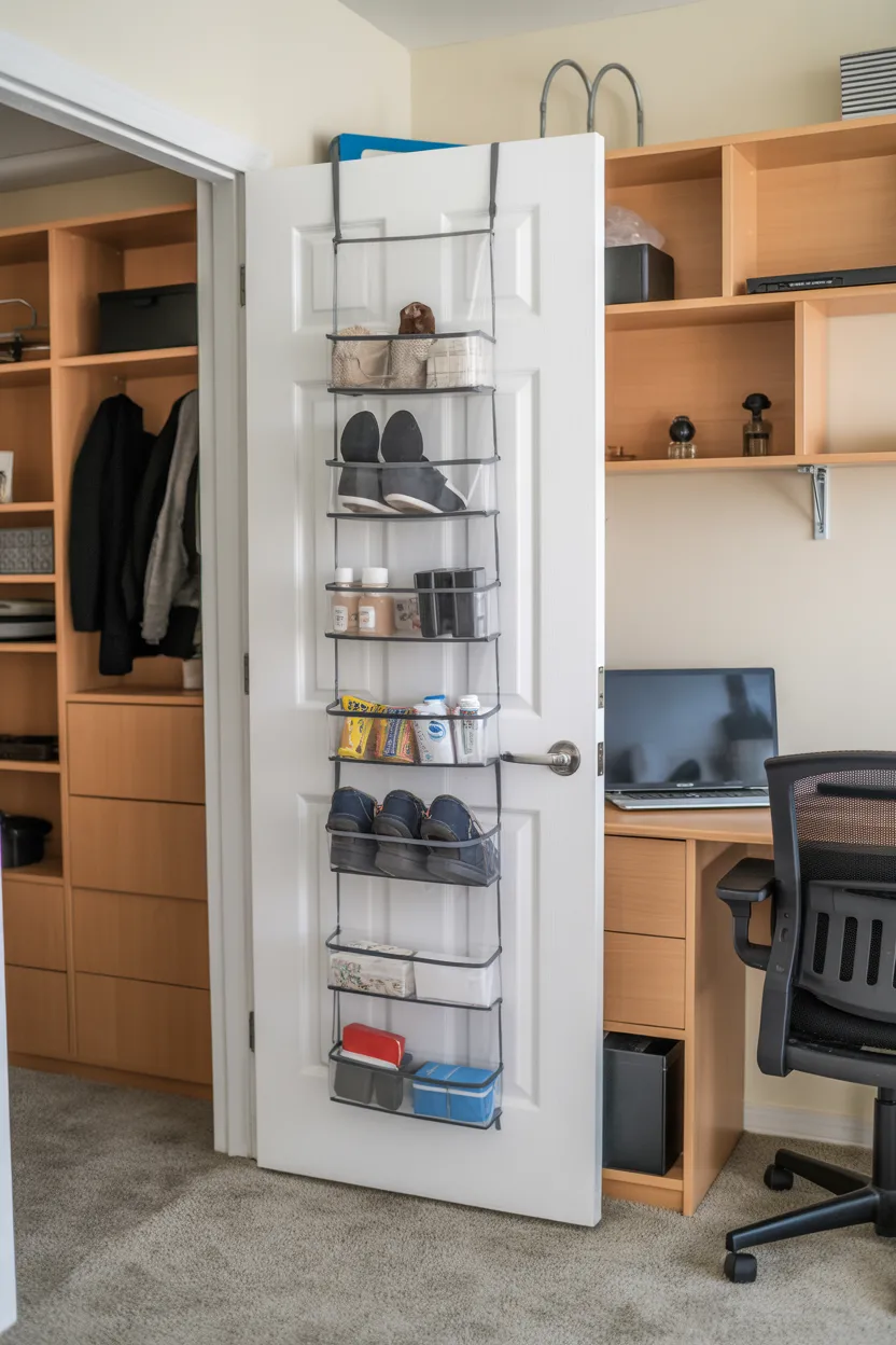 Install Over-the-Door Organizers for Instant Storage