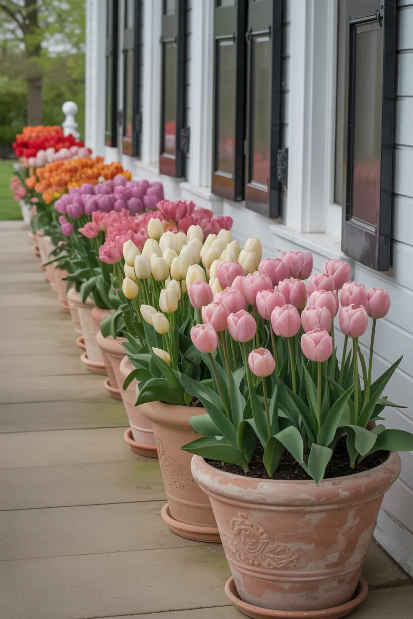 Spring Tulip Bulb Pot Parade