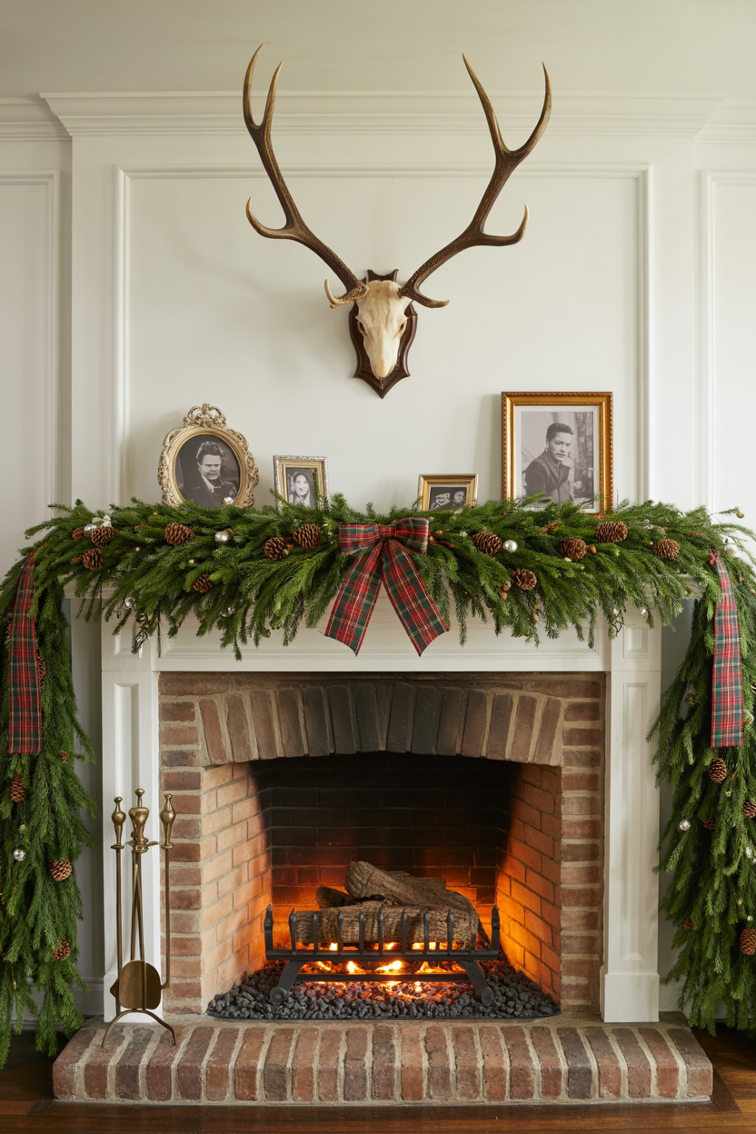 English Hunting Lodge Fireplace Styling