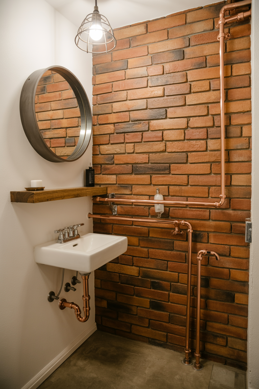 Exposed Brick With Industrial Fixtures