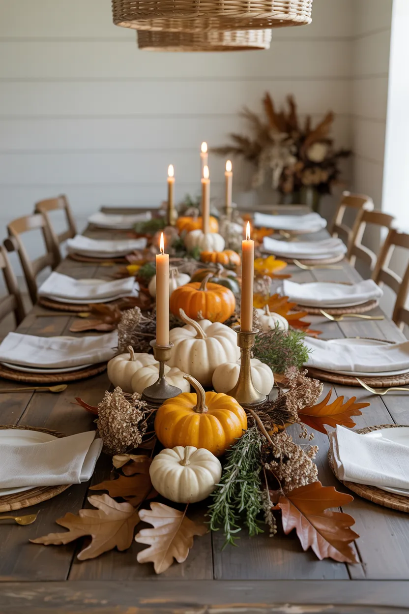Farmhouse Dining Room With Seasonal Table Styling