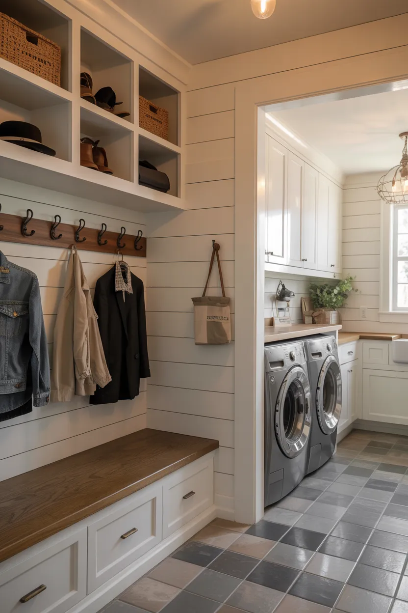 Farmhouse Laundry Room Mud Room Combo