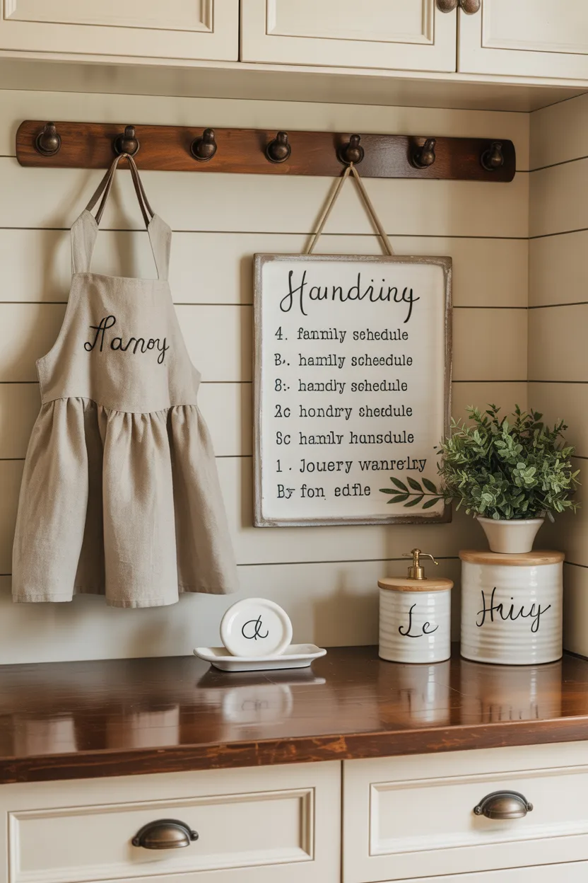 Farmhouse Laundry Room With Personalized Details