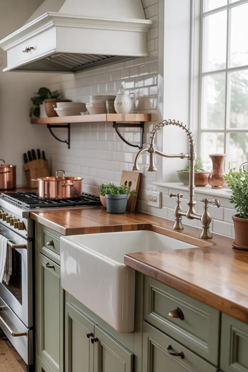 Farmhouse Sink With Farmhouse Faucet and Pot Filler