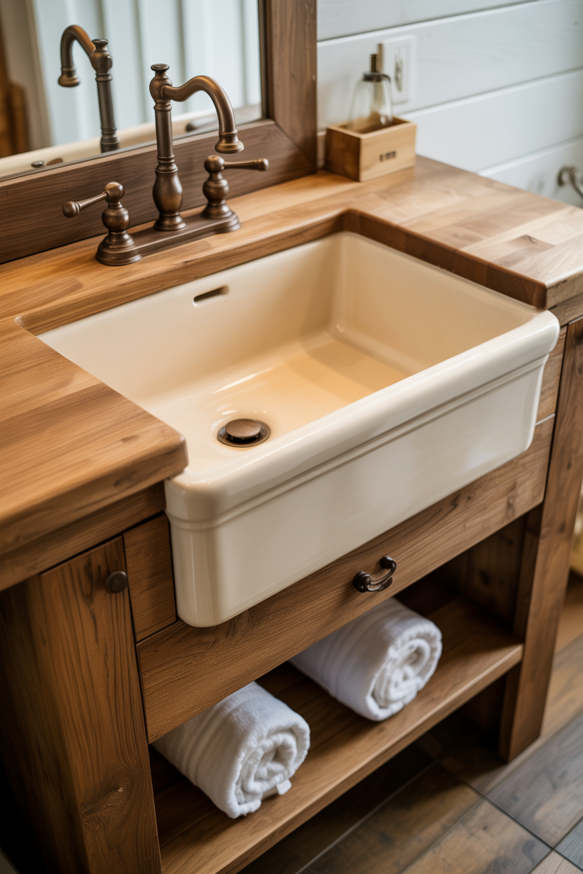 Farmhouse Sink in Bathroom Vanity