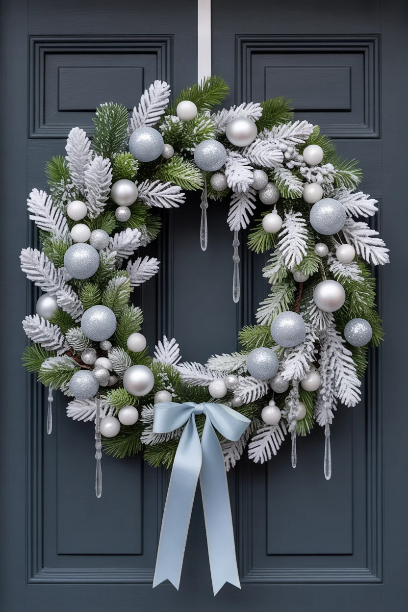  Flocked Snow Christmas Wreath