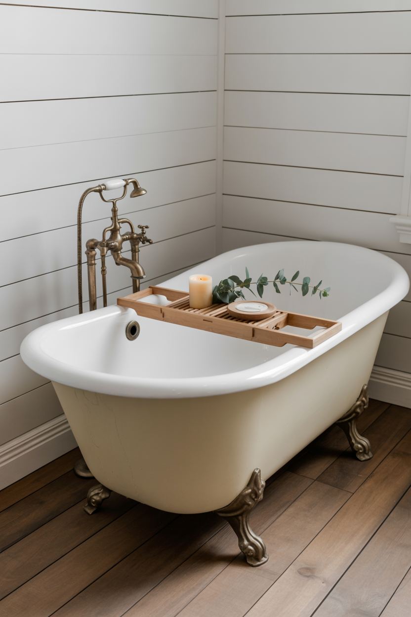 Freestanding Clawfoot Tub as Centerpiece