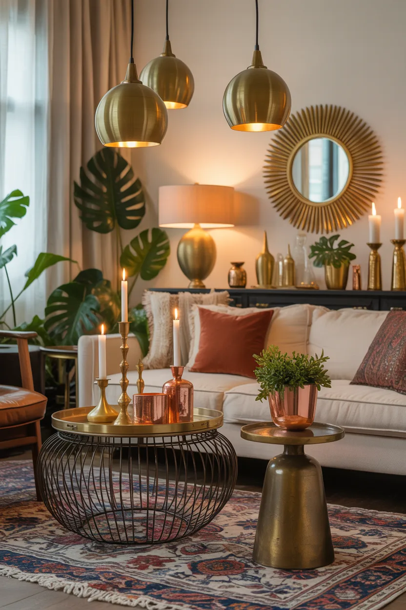 Mixed Metals in Brass, Copper, and Gold Boho Styling
