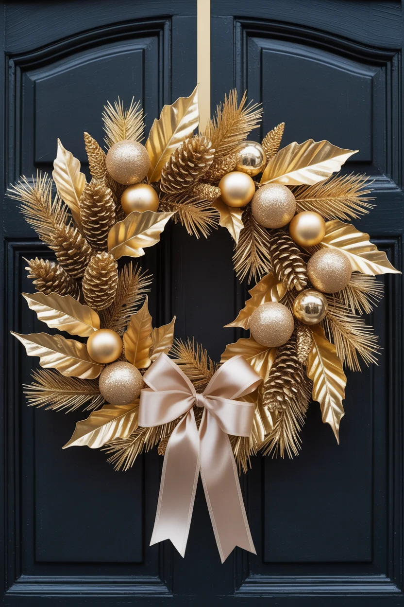 Glam Gold Christmas Wreath