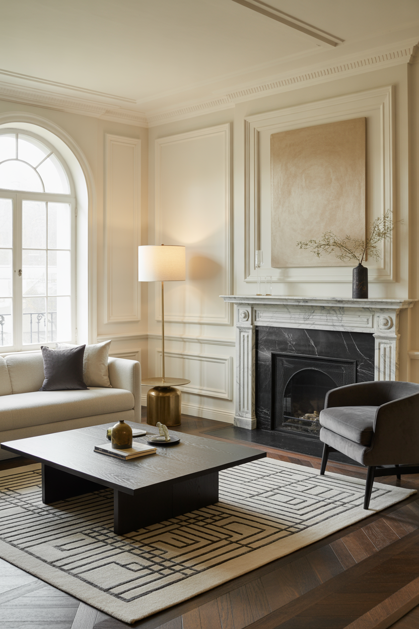 Ground the Space With Charcoal Accents