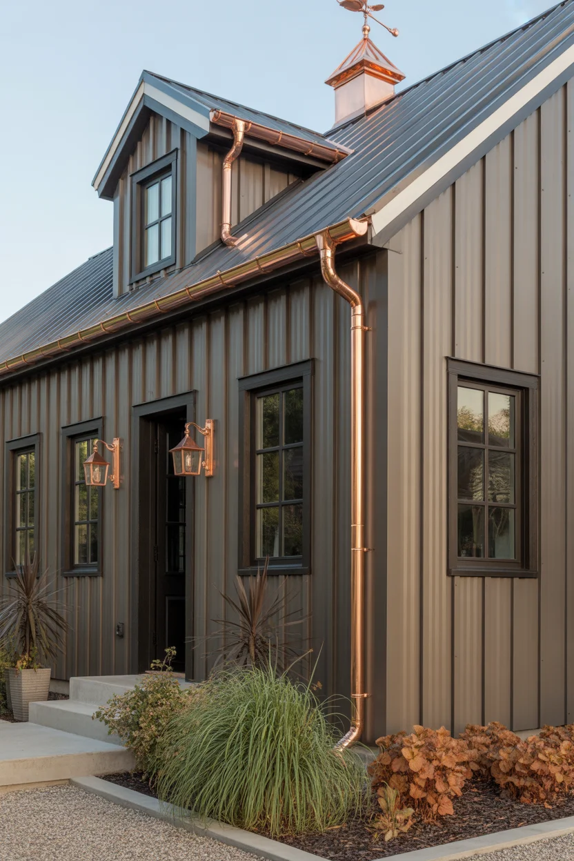  Gunmetal Gray With Copper Accent Details