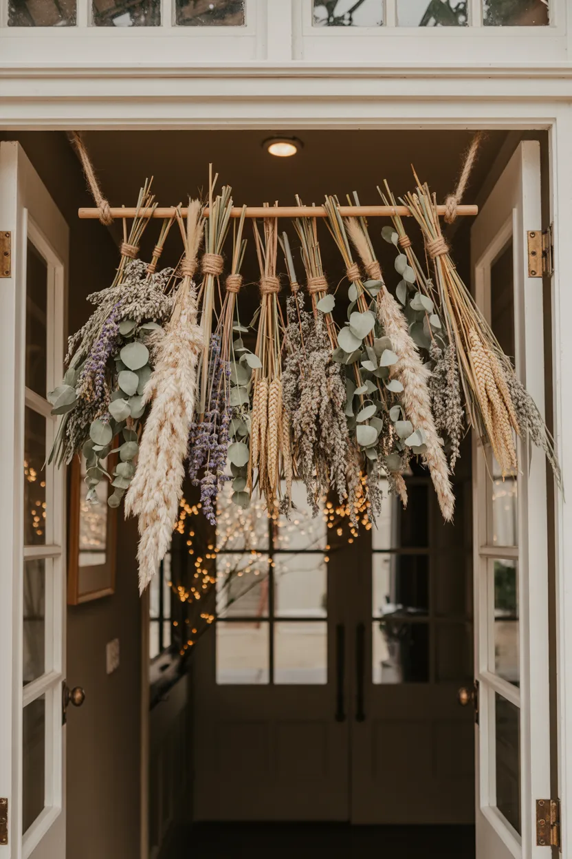 Style a Dried Botanical Arrangement as a Natural Entry Curtain