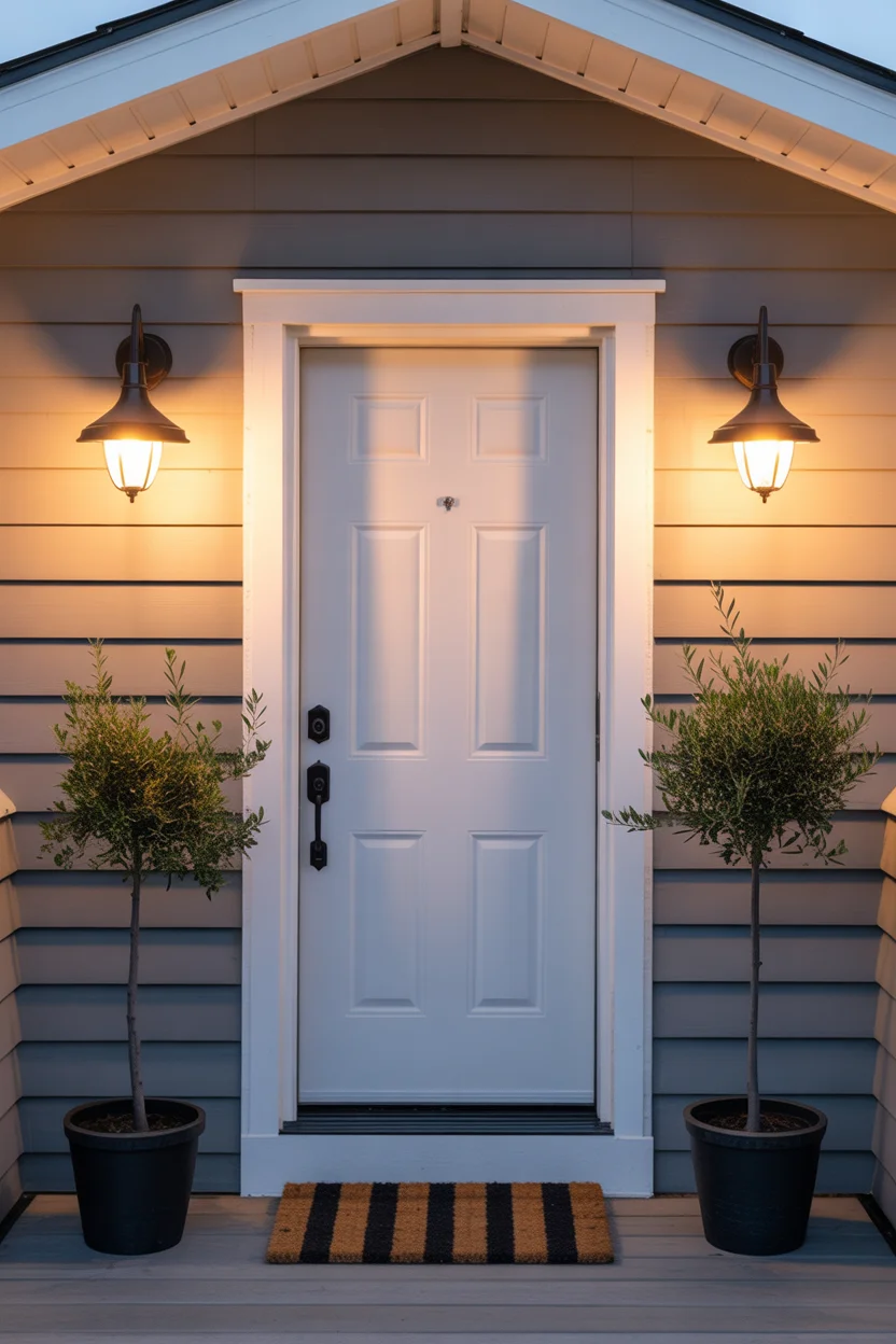 Hang Outdoor Sconce Lighting on Both Sides of the Door