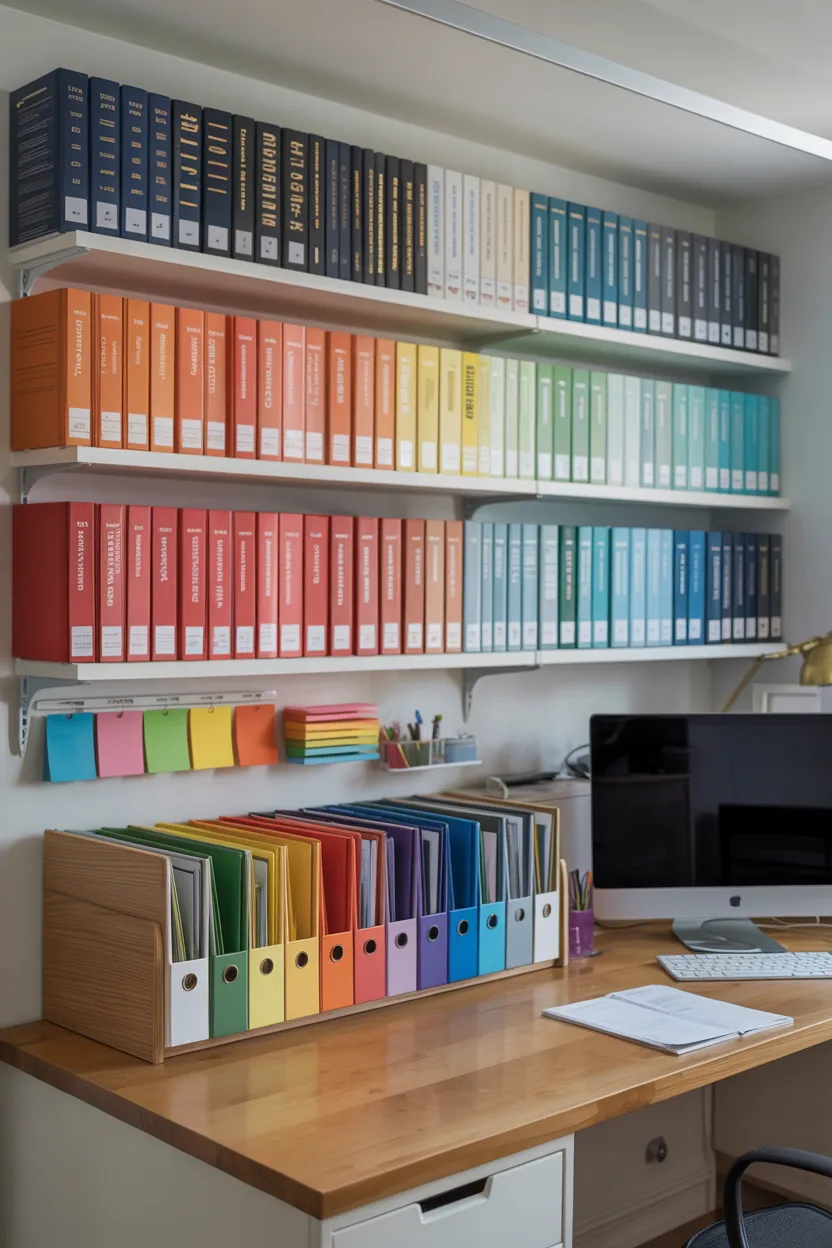 Home Office With Color-Coded Filing System