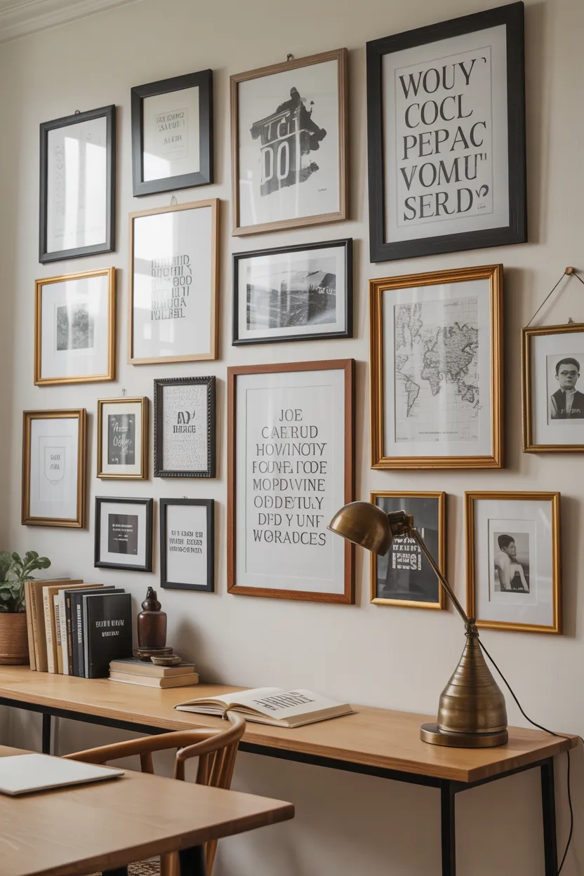 Home Office With Gallery Wall for Inspiration